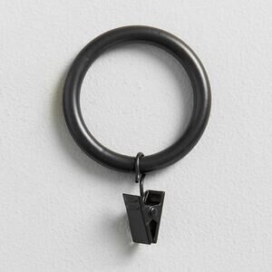 Pottery Barn Classic Steel Curtain Clip Rings Set of 10 Large Cast Iron Black